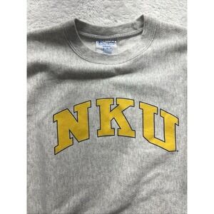 Champion Reverse Weave Grey  NKU Sweat‎ Shirt Sz Small Vintage Long Cuffs